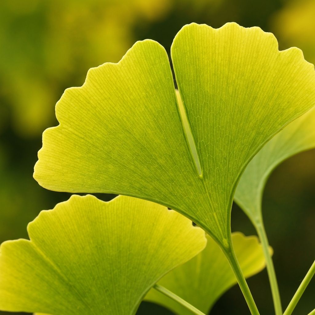 Ginkgo biloba leaves
