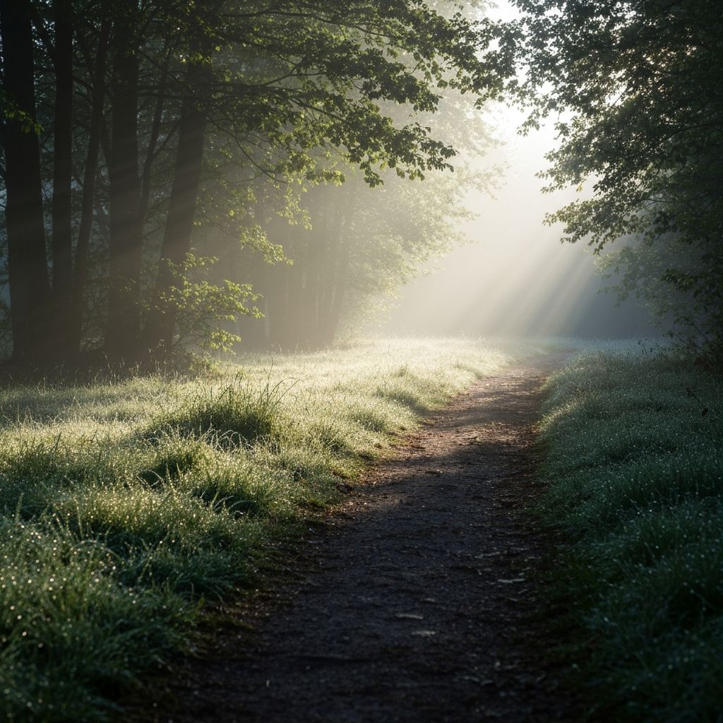 Morning forest path symbolizing fresh energy